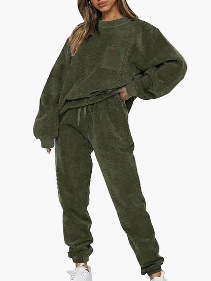 Damen Freizeit Trainingsanzug Set – Lockerer Style für Herbst und Winter