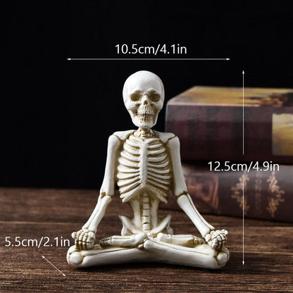 Halloween Deko Skelett Yoga Figuren – Lustige Gruseldeko für Partys & Zuhause