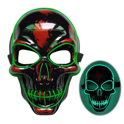Halloween LED Leuchtende Totenkopfmaske für Erwachsene – Gruselige Party- & Kostüm-Maske