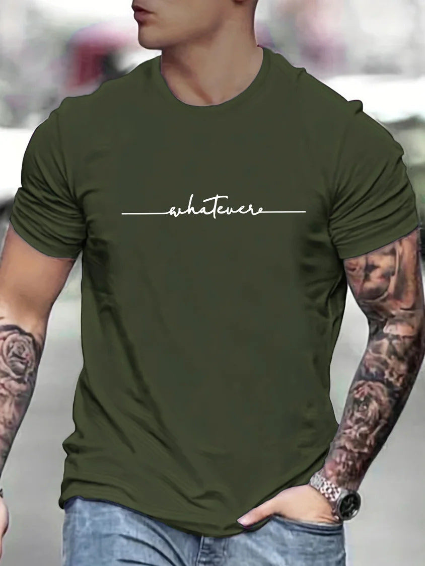 Roy – Lustiges bedrucktes Rundhals-T-Shirt in Übergrößen für Herren