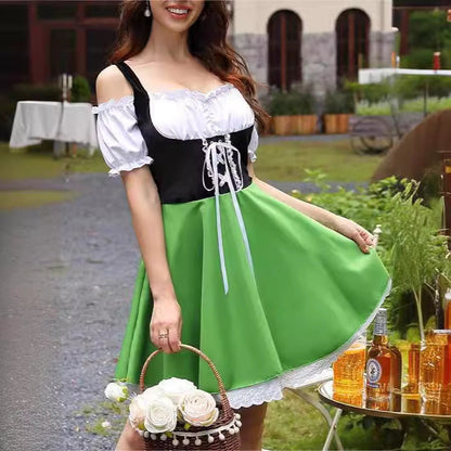 Damen Trachtenkleid Dirndl Kostüm für Bühne und Freizeit – Traditionelles Oktoberfest-Kleid