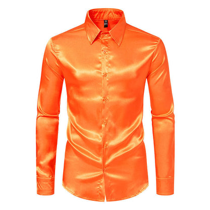 Matthew – Satin Hemd in Soliden Farben