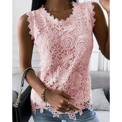 Kim – Spitzenblumen Top für Damen