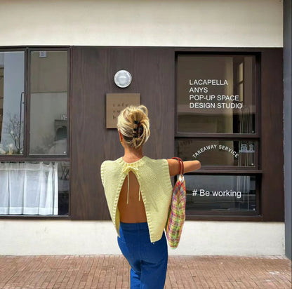 Julie – Rundhals Wollweste für Damen