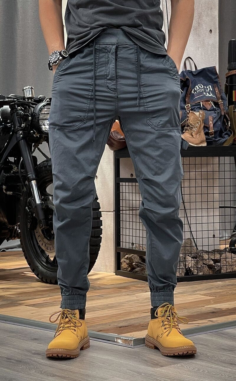 Andrew – Retro Herren-Latzhose mit mehreren Taschen und elastischer Taille