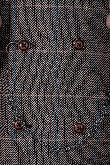 Herren Doppeltreihiges Dreiteiliges Anzugset – Klassischer Britischer Stil für Hochzeit, Business & Gala