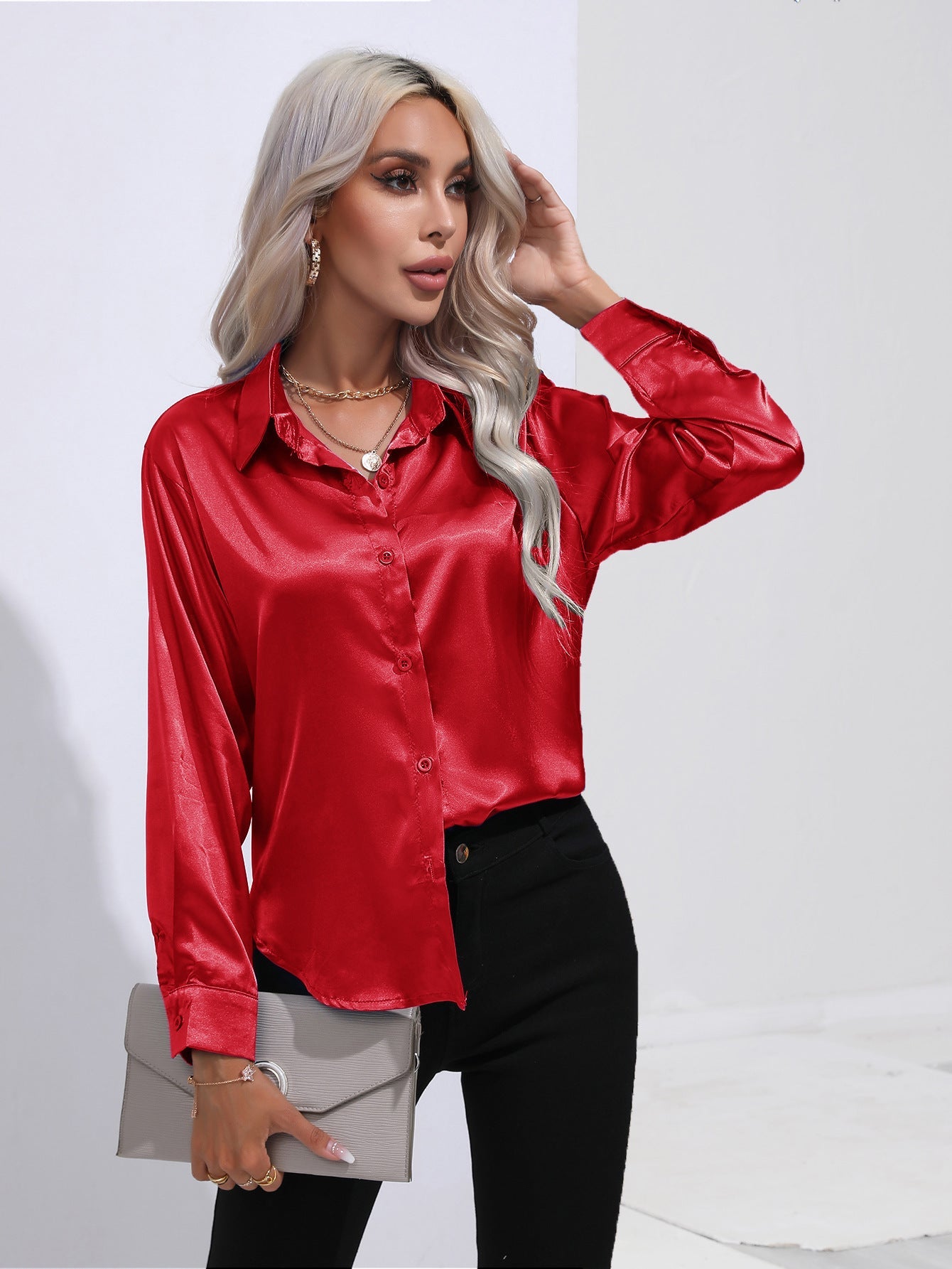 Pamela – Satin Hemd für Damen