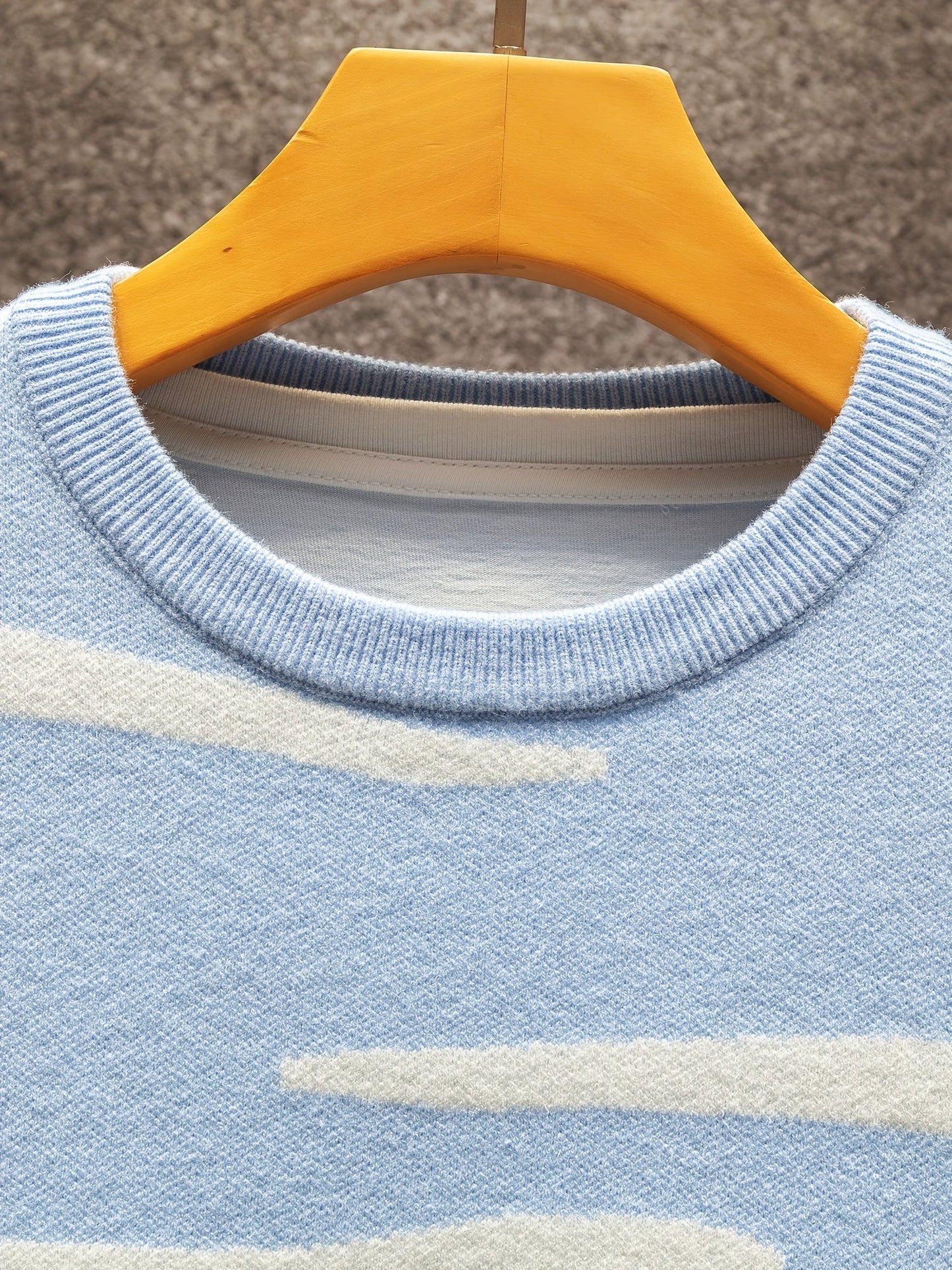 Herren Pullover mit Landschafts- und Kuh-Motiv, Casual Strickpullover für Herbst und Winter