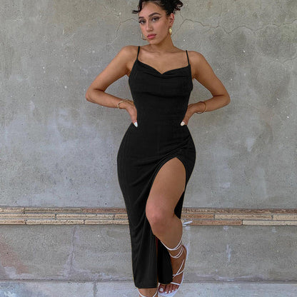 Carol – Glattes Strickkleid mit Schlitz für Frauen