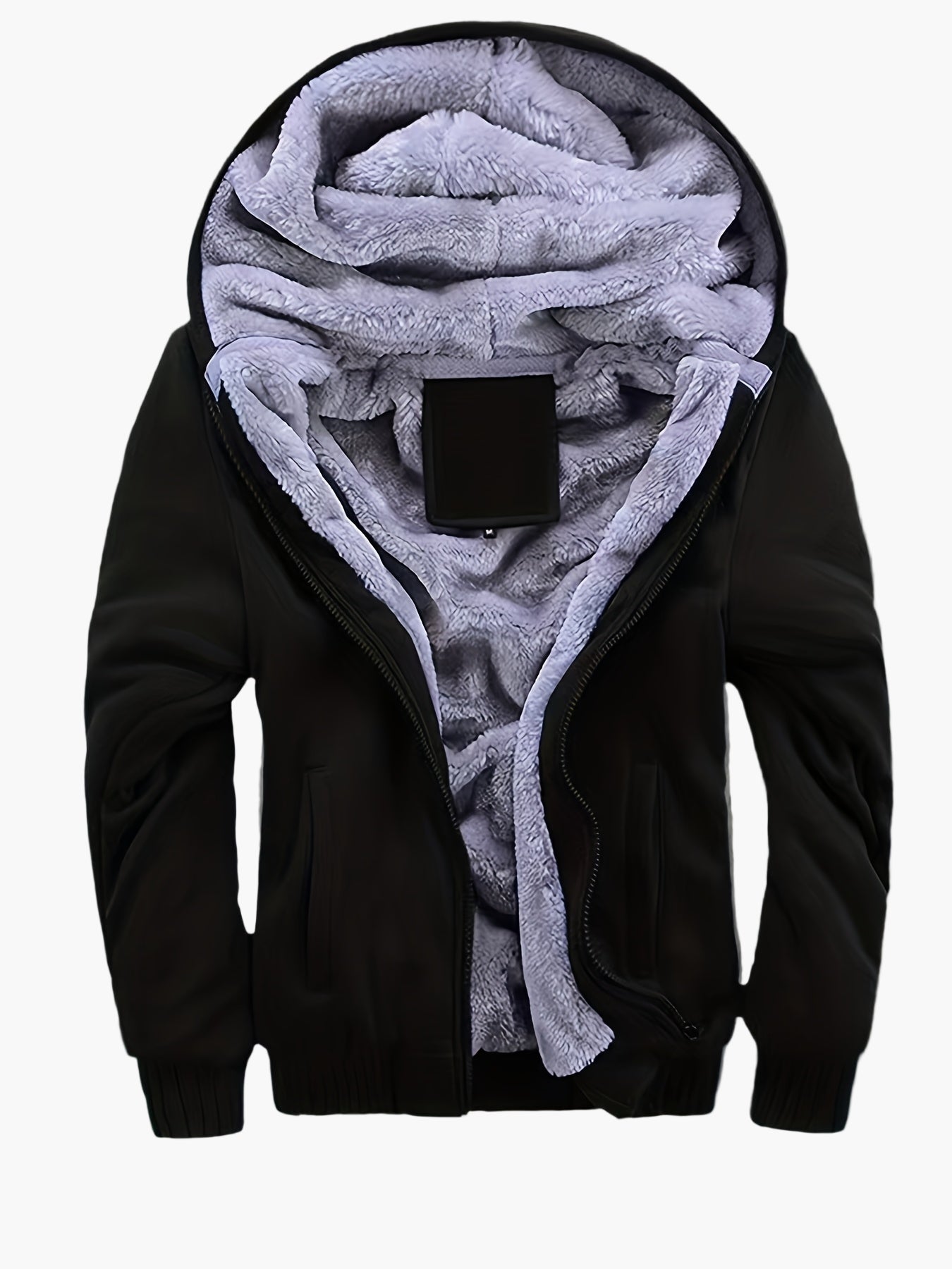 Herren Winter Kapuzenjacke mit Plüschfutter – Warme Freizeitjacke für kalte Tage
