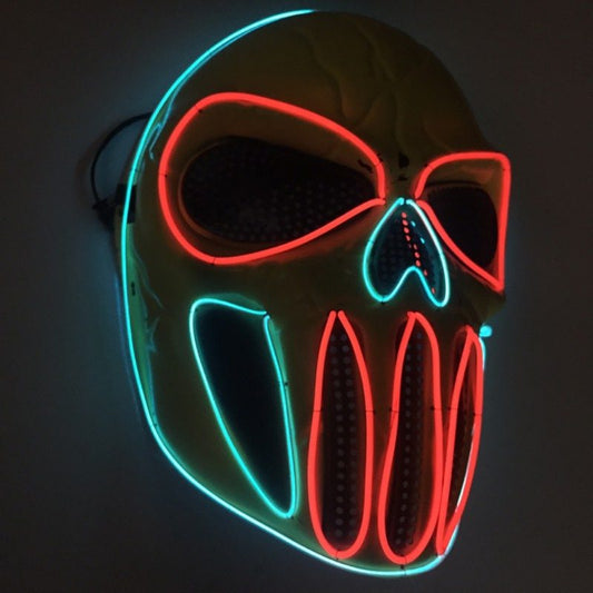Halloween LED Totenkopf Maske für Erwachsene – Leuchtende Party- und Kostüm-Accessoire