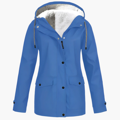 Damen Fleece Gefütterte Regenjacke für Winter Outdoor & Alltag – CozyShield Stilvoll & Warm