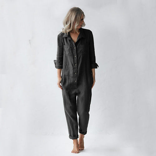 Melanie – Lässiger Jumpsuit mit Taschen und lockerer Passform