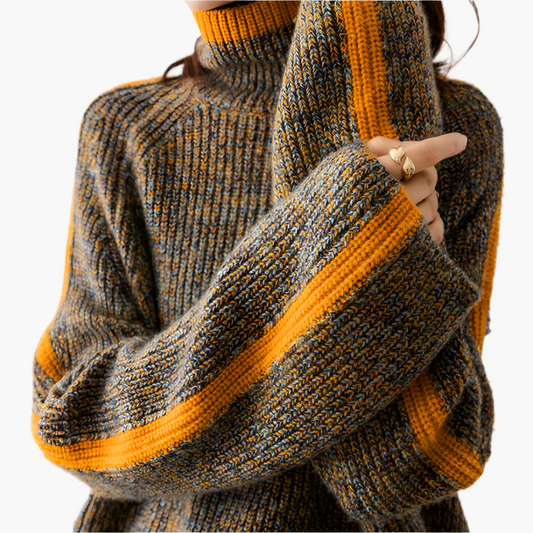 Damen Strickpullover mit Rollkragen – Modischer Winterpullover für Alltag und Freizeit