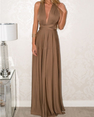 Damen Maxikleid mit Rückenfreiem Design – Elegantes Abendkleid, vielseitig tragbar, Partykleid