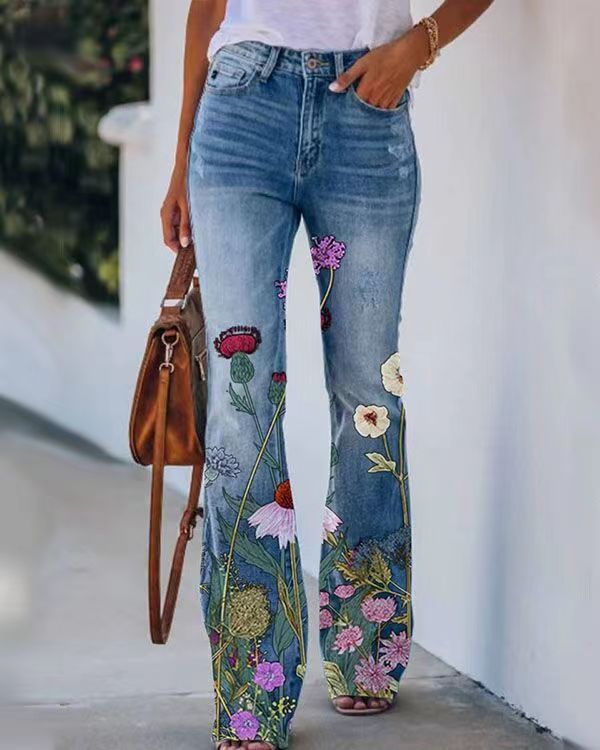 Miranda – Gedruckte Dünne Jeans in Großen Größen