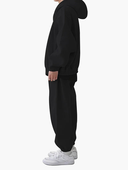 Herren Oversize Trainingsanzug mit Kapuze – Sportlicher Freizeit Zweiteiler