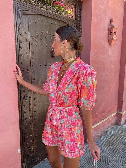 Samantha – Jumpsuit mit Puffärmeln und elastischem Bund