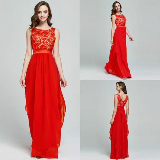 Anne – Spitzenbesetztes Chiffonkleid