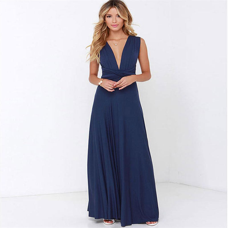 Damen Maxikleid mit Rückenfreiem Design – Elegantes Abendkleid, vielseitig tragbar, Partykleid