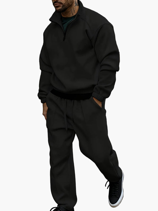 Herren Freizeit Trainingsanzug mit Reißverschluss – Modischer Streetwear Jogginganzug für Alltag und Sport