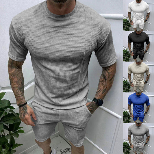 David – Rundhals Kurzarm Shorts Anzug für Sport und Freizeit