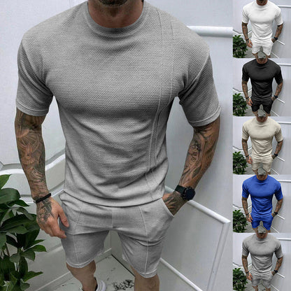 David – Rundhals Kurzarm Shorts Anzug für Sport und Freizeit