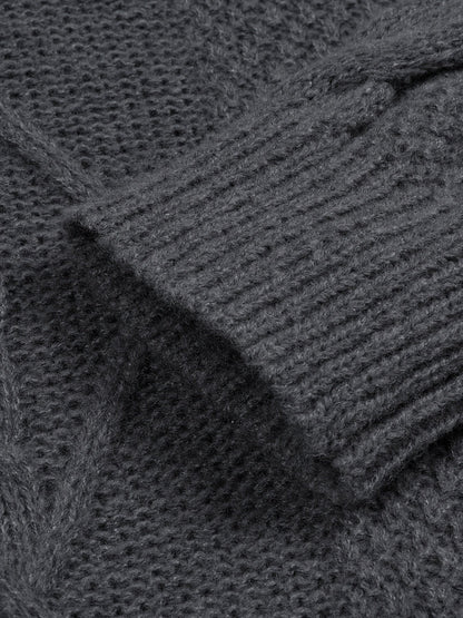 Herren Strickpullover mit Zopfmuster – Lässig, Herbst/Winter, Rundhals, Modernes Design