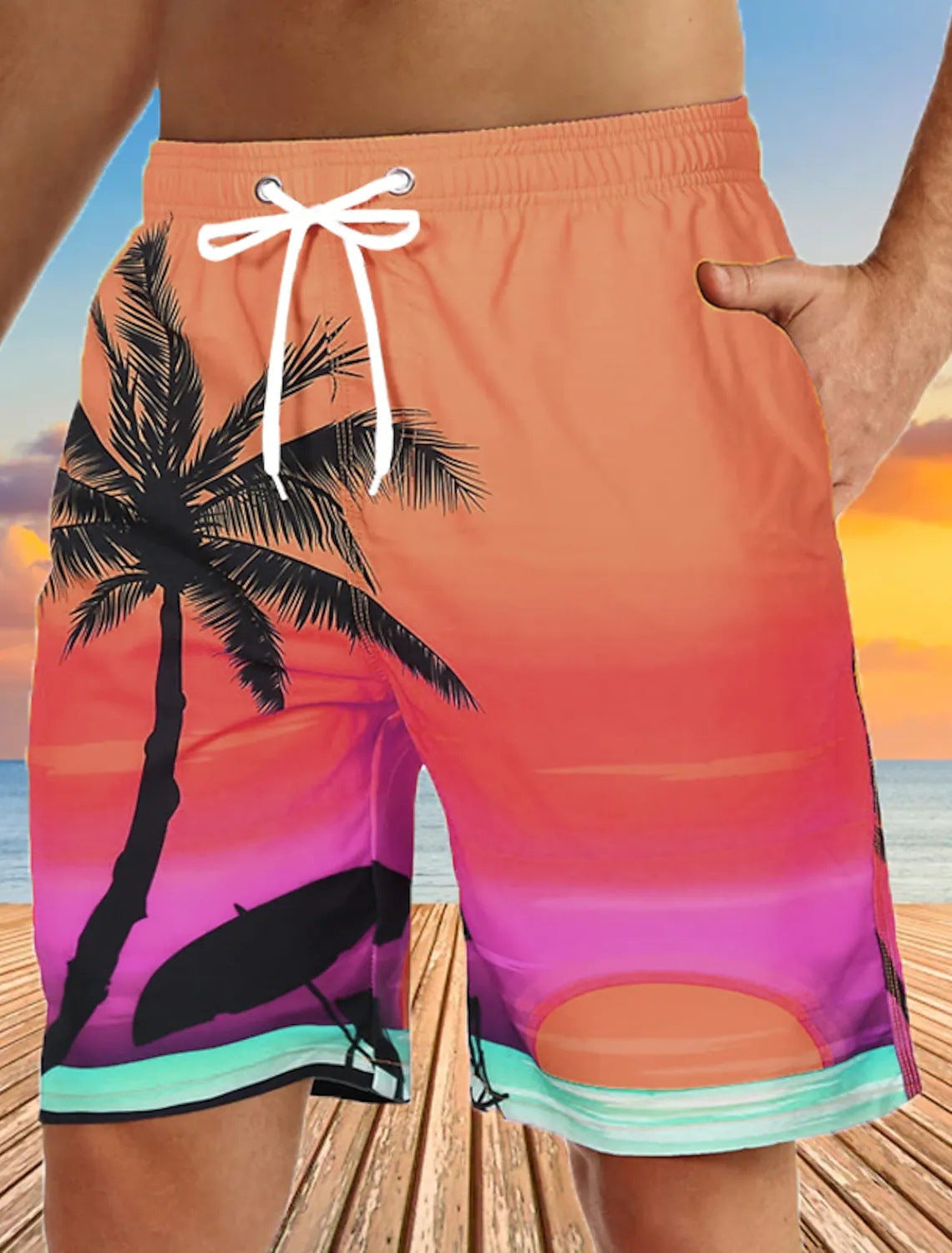 Neville – Herren Strandhose Sommer Cool Schnell trocknend Locker Große Shorts