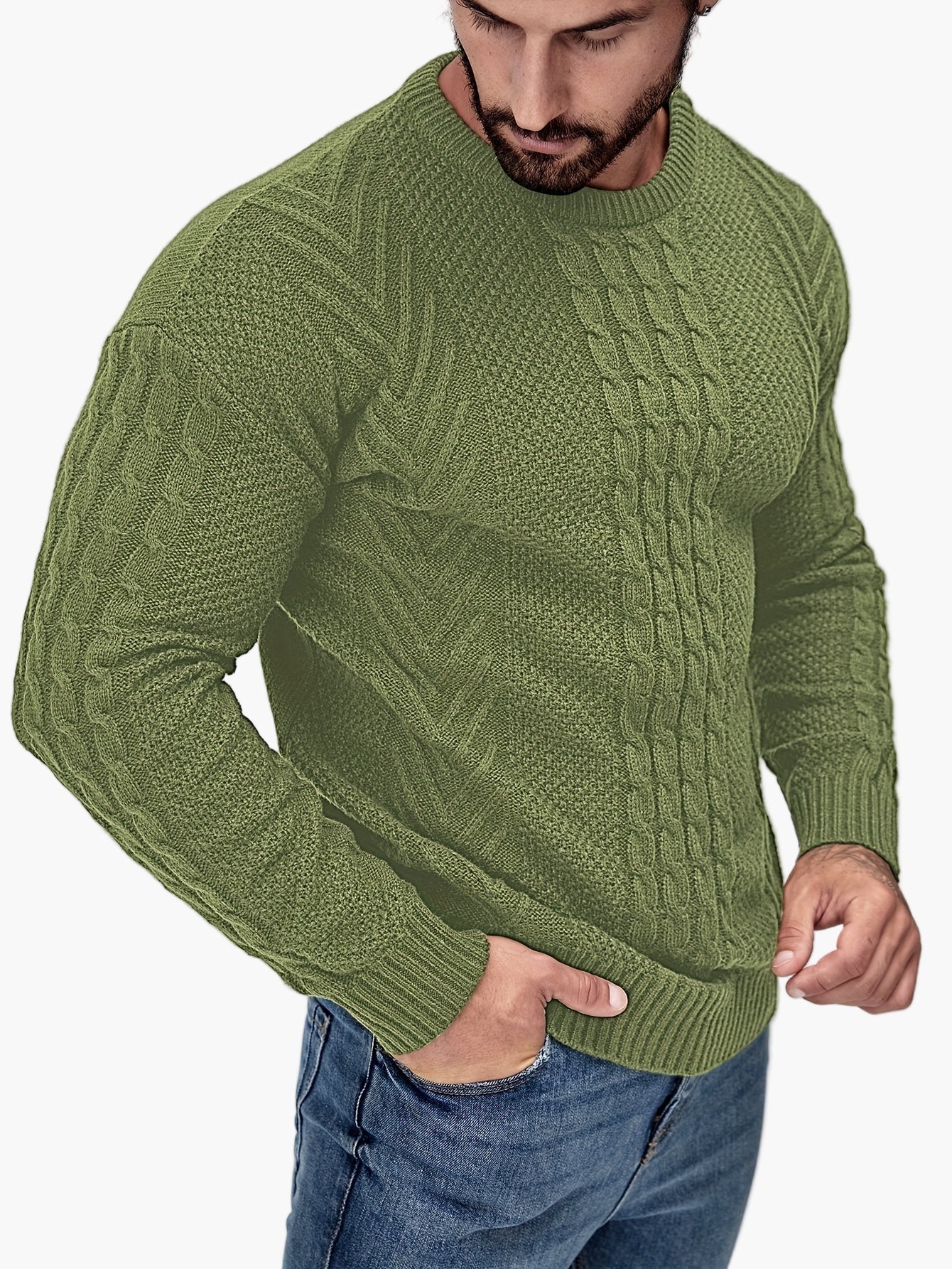Herren Strickpullover Grobstrick Modern Casual Winterpullover