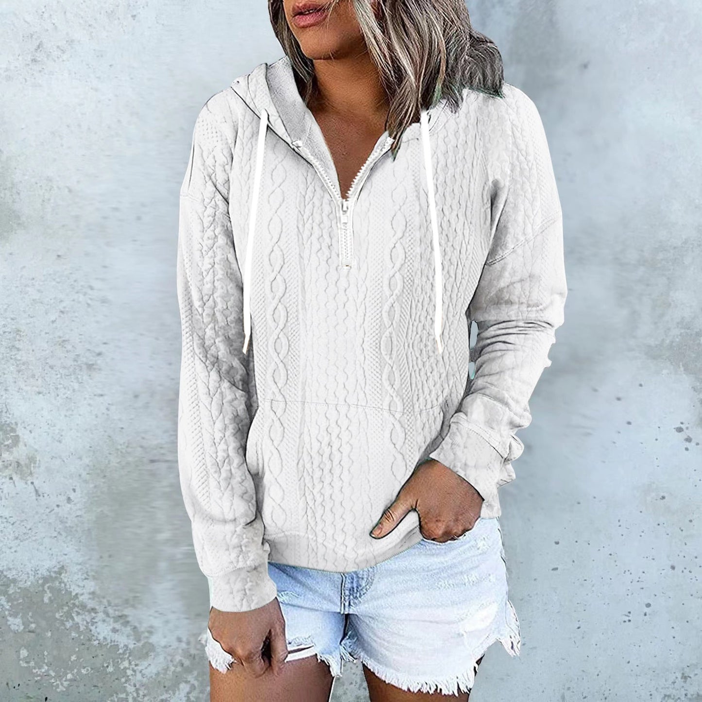 Sophie – Hoodie mit Twist-Textur und Kordelzug für modebewusste Frauen