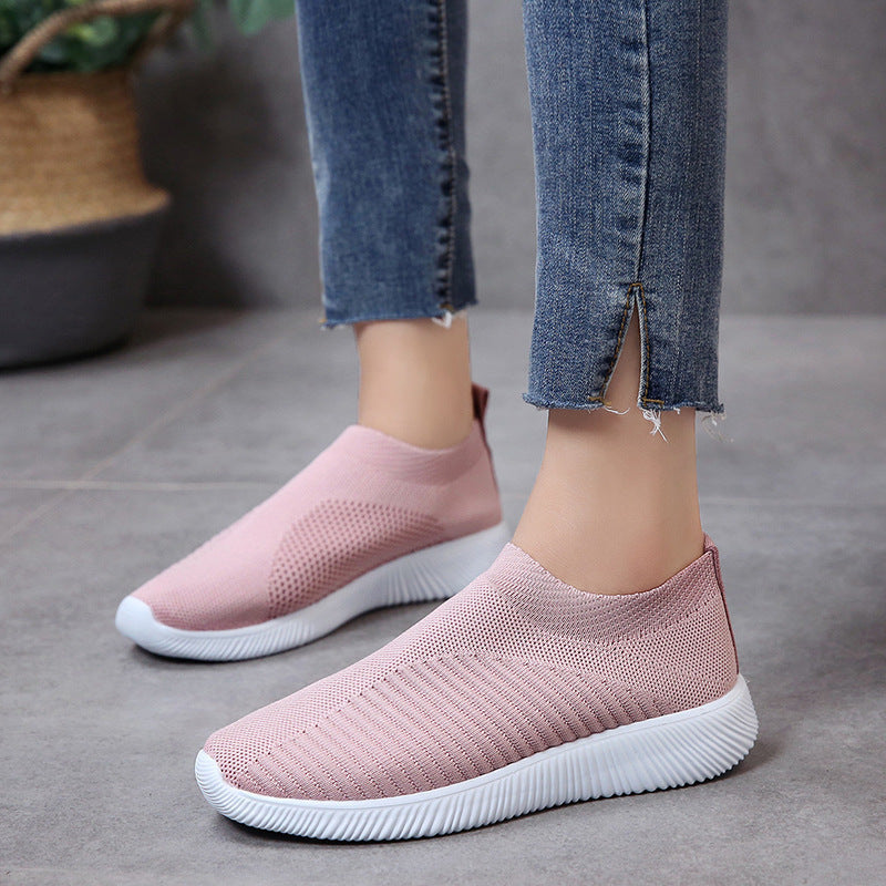 Tara – Plus Size Fly-Knit Socken Schuhe aus elastischem Stoff