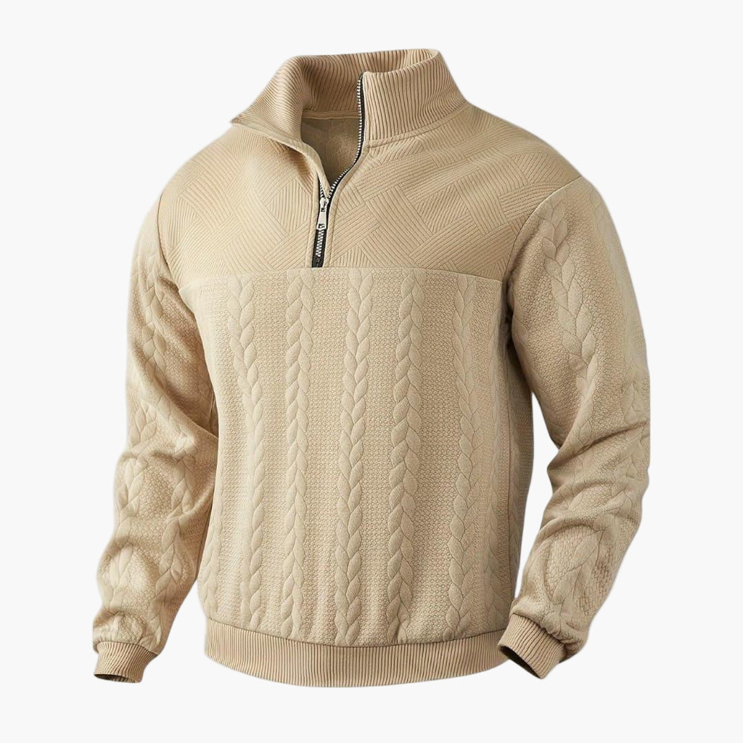 Herren Half-Zip Strickpullover – Modischer Freizeitpullover für Alltag & Büro