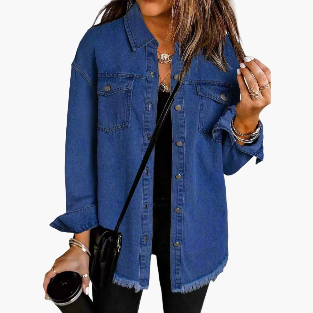Damen Oversize Jeansjacke – Trendige Freizeitjacke im modernen Streetstyle