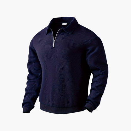 Herren Pullover Vintage Style mit geometrischem Muster und Reißverschluss – Ideal für Freizeit und Alltag