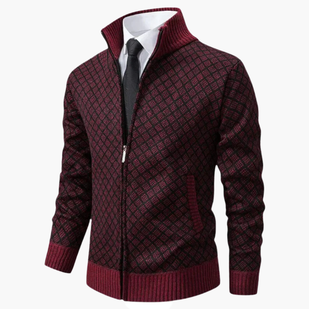Herren Strickjacke im Business Casual Stil – Elegante Jacke mit Reißverschluss für Büro und Freizeit
