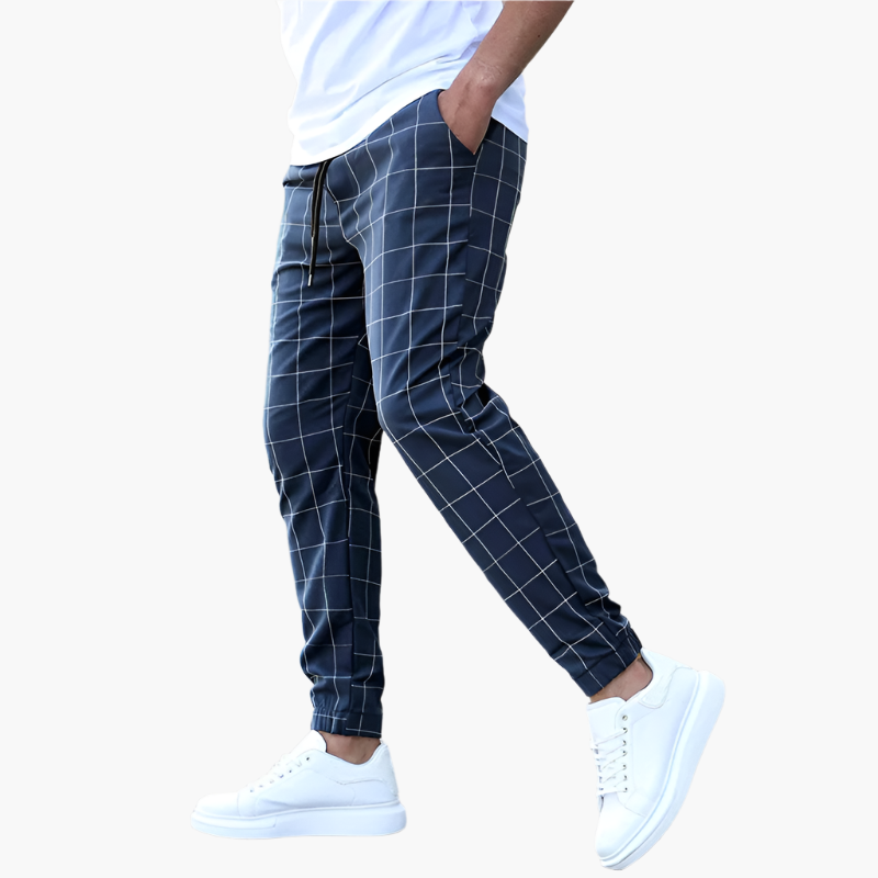 Herren Jogginghose Karo Muster – Moderne Freizeithose mit urbanem Style und hohem Tragekomfort
