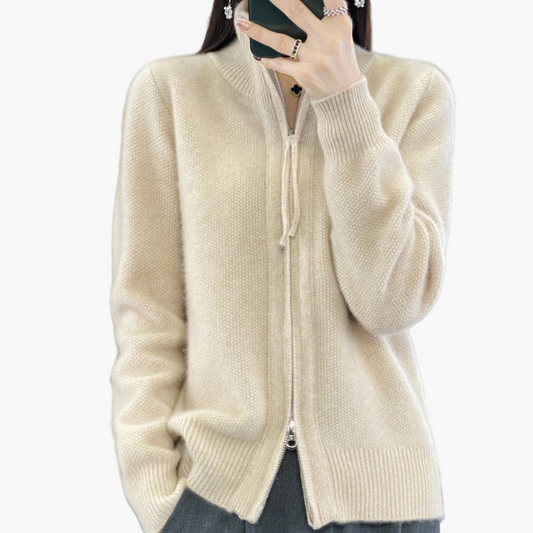 Damen Strickjacke mit Reißverschluss – Modischer Cardigan für Alltag, Büro & Freizeit