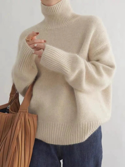 Damen Rollkragenpullover im Oversize-Look – Stilvoller Strick für Herbst und Winter