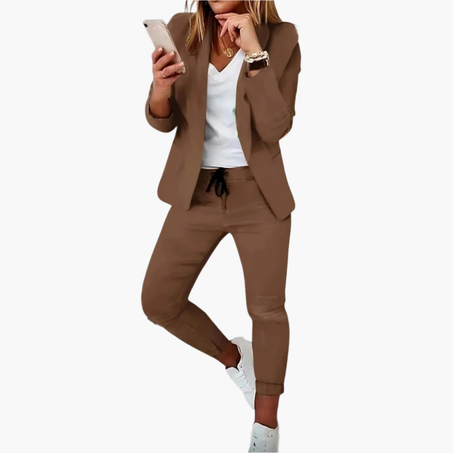 Damen Blazer & Jogger Set – Modisches Business Casual Outfit für Alltag und Büro
