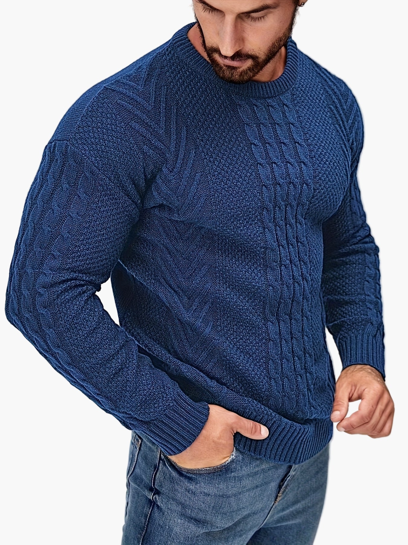 Herren Strickpullover Grobstrick Modern Casual Winterpullover