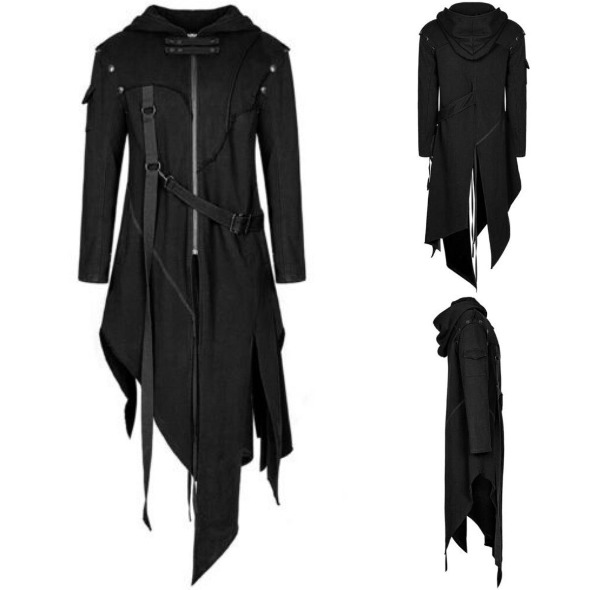 Herren Halloween Mantel – Gothic Vintage Kapuzenjacke für Kostüm & Party