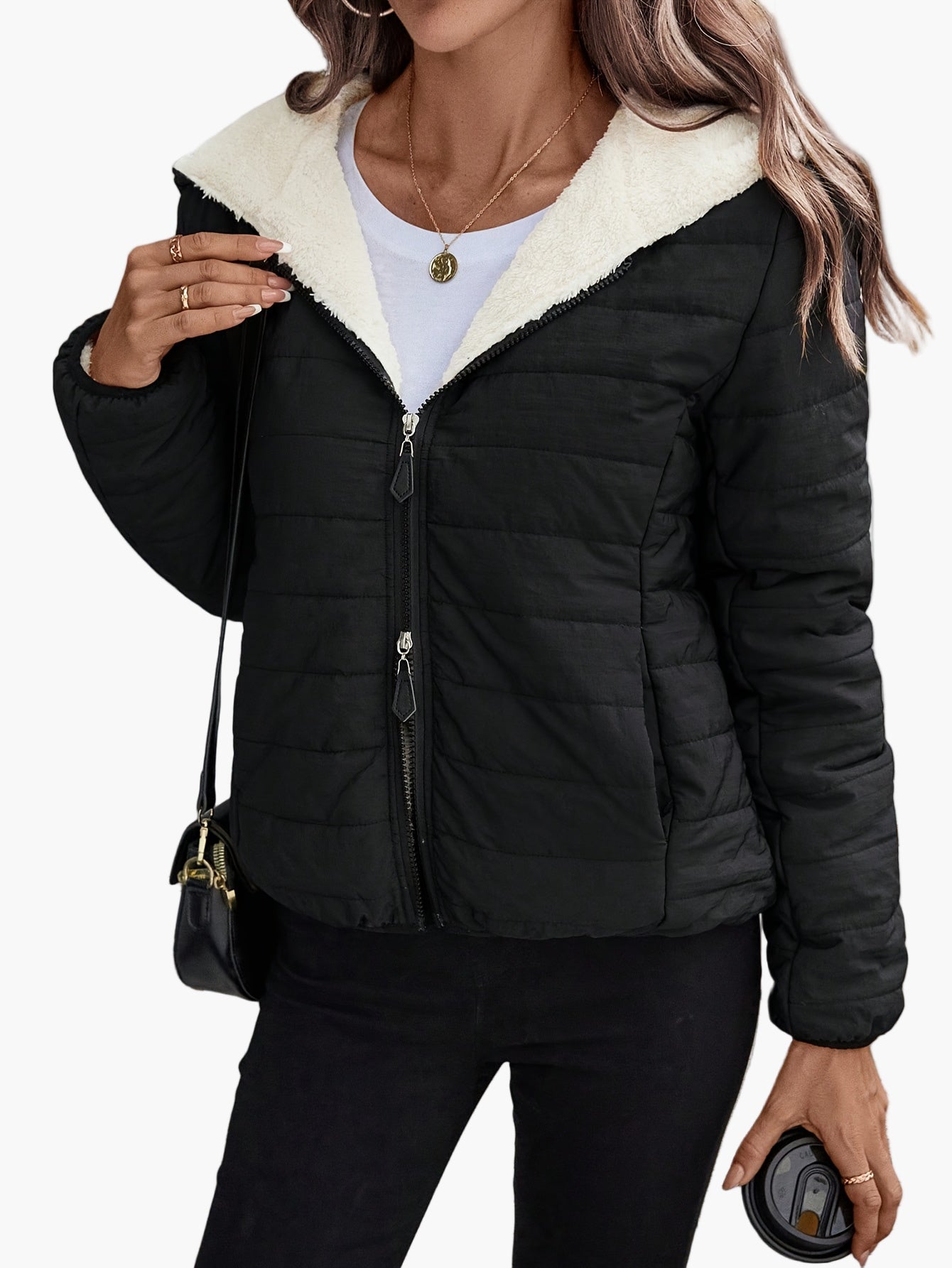 Damen Kapuzenjacke mit Fleecefutter – Bequemer Casual-Style für Herbst & Winter