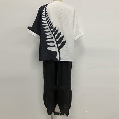 Abigail – Bedruckter Damenanzug mit Top und Hose