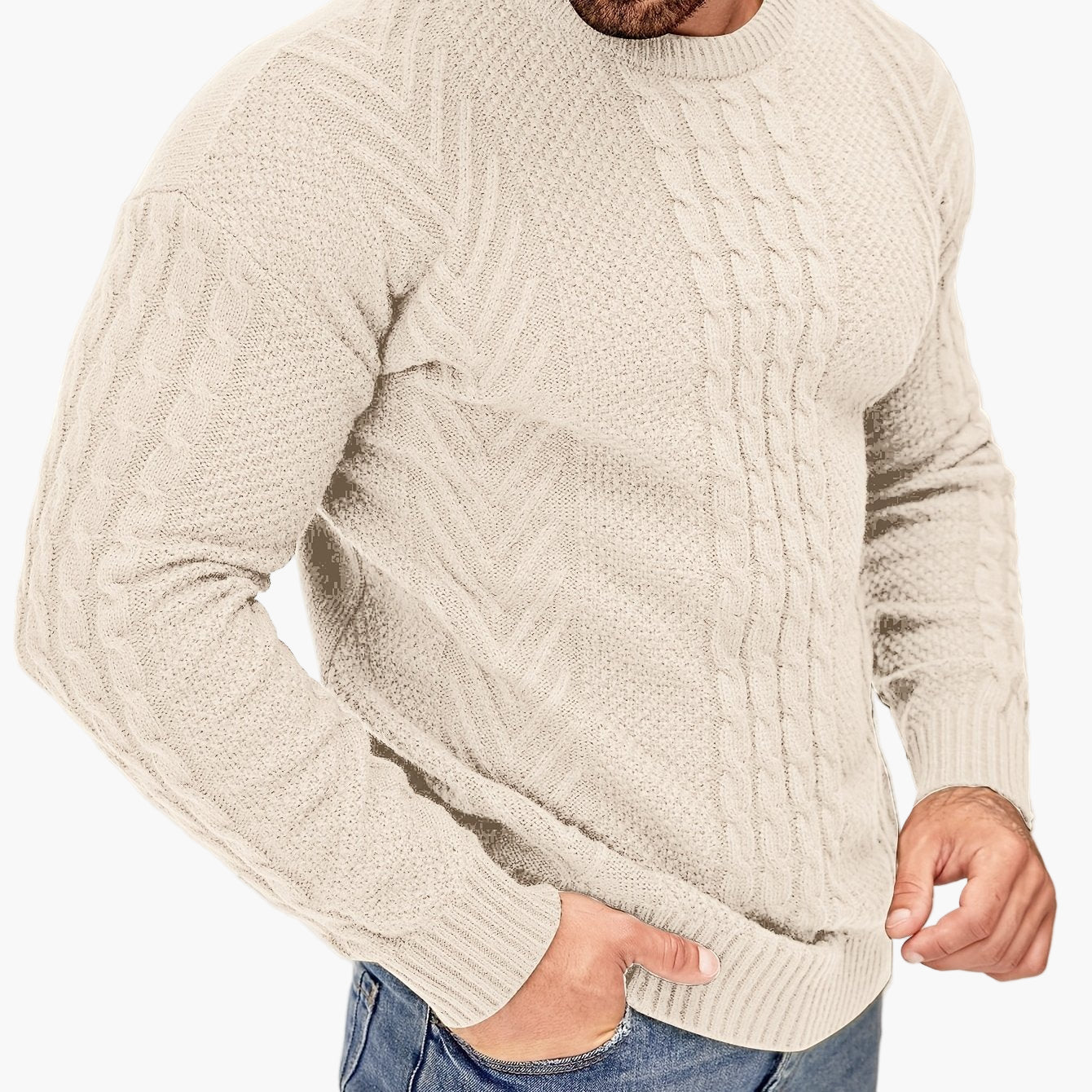 Herren Strickpullover Grobstrick Modern Casual Winterpullover