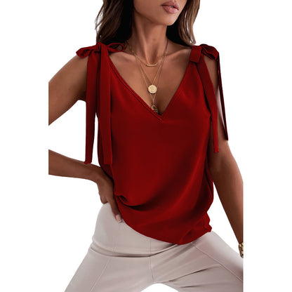 Tamara – Ärmelloses Damen-Top mit Schleifen-Detail