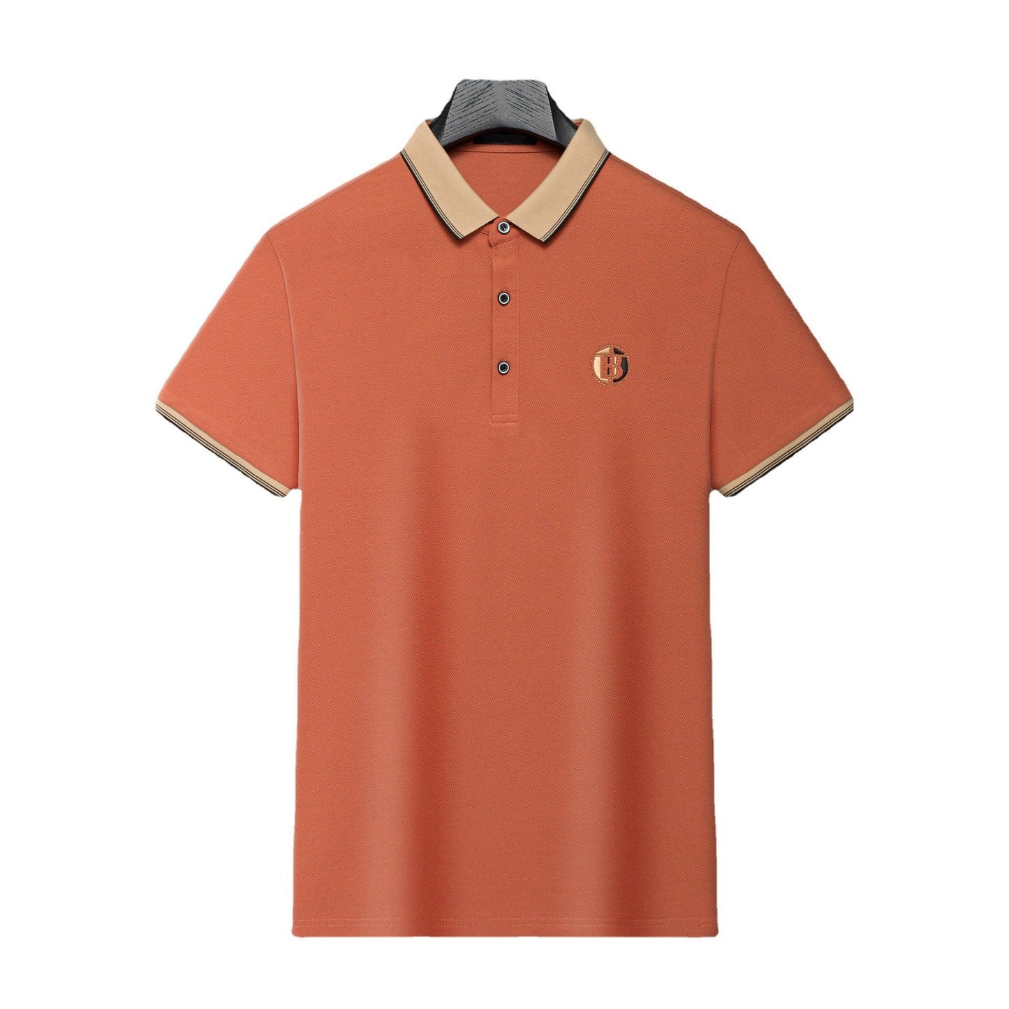 Jacob – Besticktes Kurzarm-T-Shirt mit Pique-Kragen und Strass