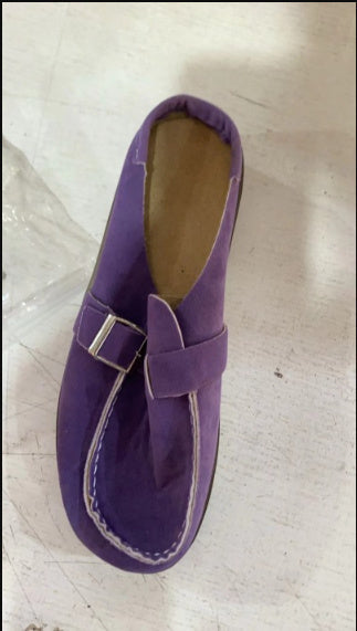 Kathryn – Runde Damenslipper mit Gürtel und Schaumsohle