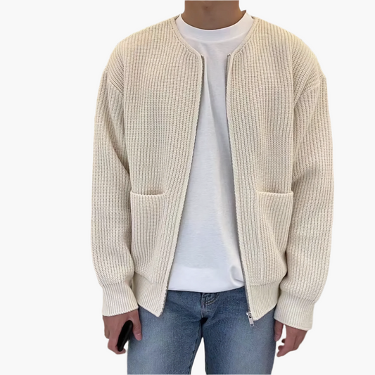 Herren Strickjacke Cardigan – Modischer Alltagsbegleiter mit Reißverschluss und lässigem Stil