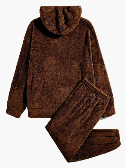 Herren Fleece Hoodie Set – Bequemer Freizeitanzug für Herbst und Winter